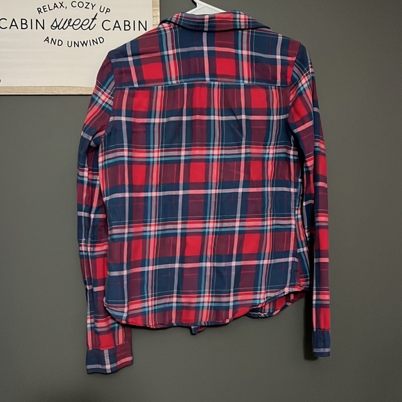 Red and Blue Abercrombie & Fitch flannel. medium - Picture 7 of 7